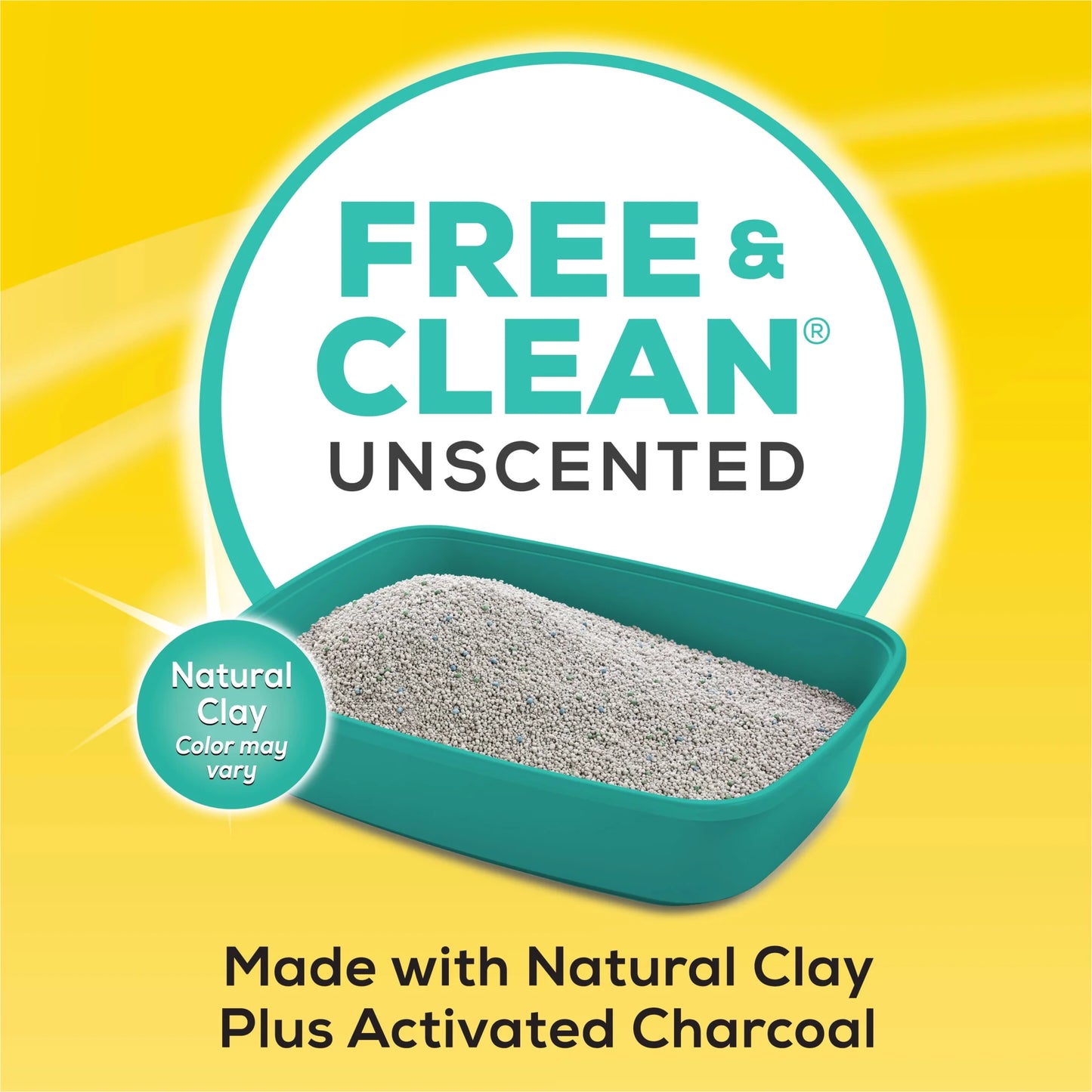 Purina Free & Clean Unscented Cat Litter, Scoopable, Low Dust, Odor Control, 35 Lb. Pail