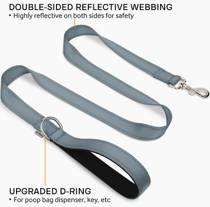 Reflective Dog Leash,6 FT/5FT/4 FT, Padded Handle Nylon Dogs Leashes for Walking,Training Lead for Large, Medium & Small Dogs